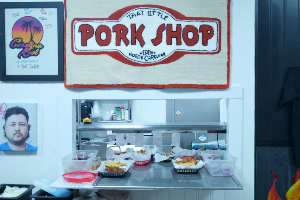Food service window and counter area